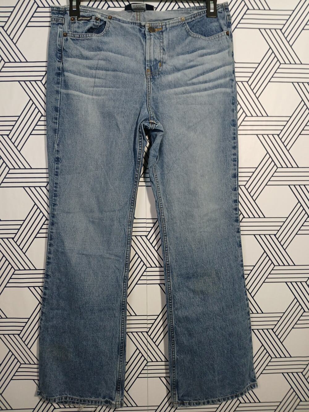 Aeropostale Flare Jeans Mid Y2K Bootcut Denim Grunge Vintage Bare Back